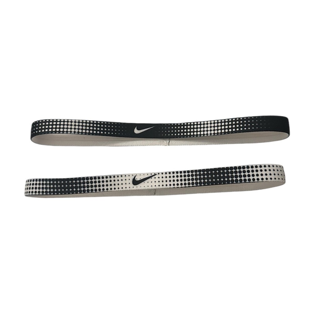 NWOT Nike Swoosh 2 Thin Headbands Black and White Fade Design